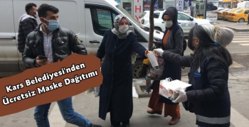 Kars Belediyesinden Vatandaşlara Ücretsiz Maske