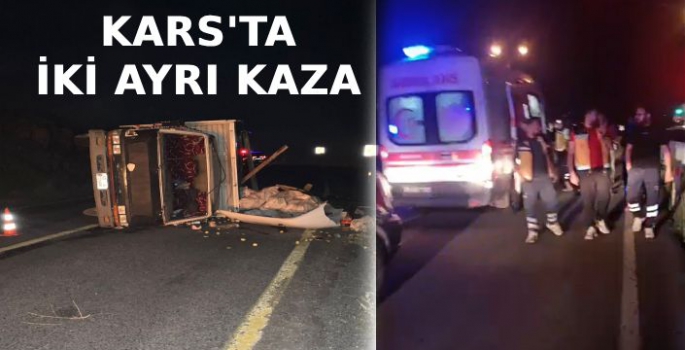 Kars'ta Gece Saatlerinde İki Kaza Meydana Geldi 