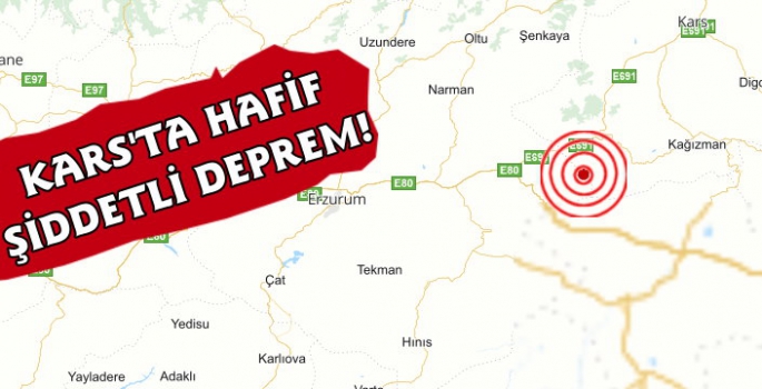 Kars'ta Hafif Şiddetli Deprem Meydana Geldi