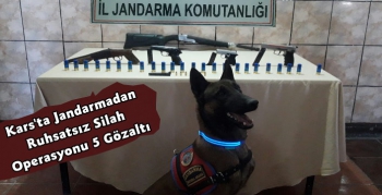 Kars'ta Jandarma 5 Eve Operasyon Düzenledi 5 Gözaltı