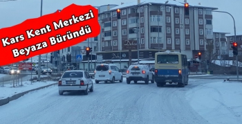 Kars'ta Kent Merkezi Beyaza Büründü 