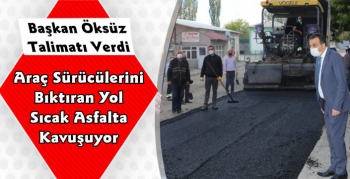 Kars'ta Şehir Merkezinde Bozuk Yollar Sıcak Asfaltla Kaplanıyor