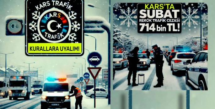 Kars'ta Trafik Cezaları Rekor Kırdı: Şubat Ayında 714 Bin TL Ceza Kesildi!