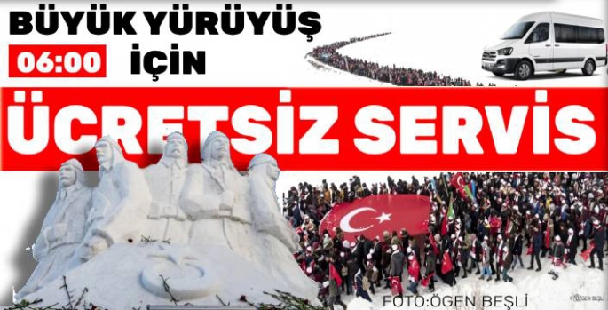 Kars Valiliği'nden Büyük Yürüyüş İçin Ücretsiz Servis