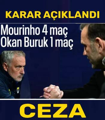 PFDK'dan Mourinho ve Okan Buruk'a ceza