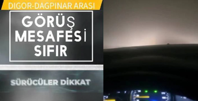 Yoğun Sis Sürücülere Zor Anlar Yaşattı